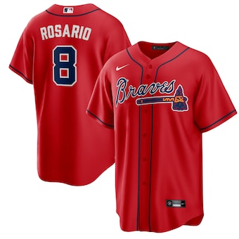 mens nike eddie rosario red atlanta braves alternate replica